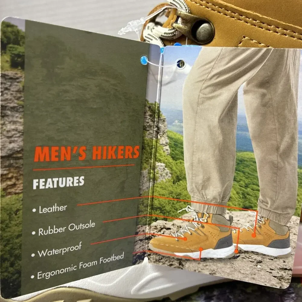 Ozark Trail Mens Size 11 Sport Hiker Shoes Waterproof Hiking Boots Wheat Leather